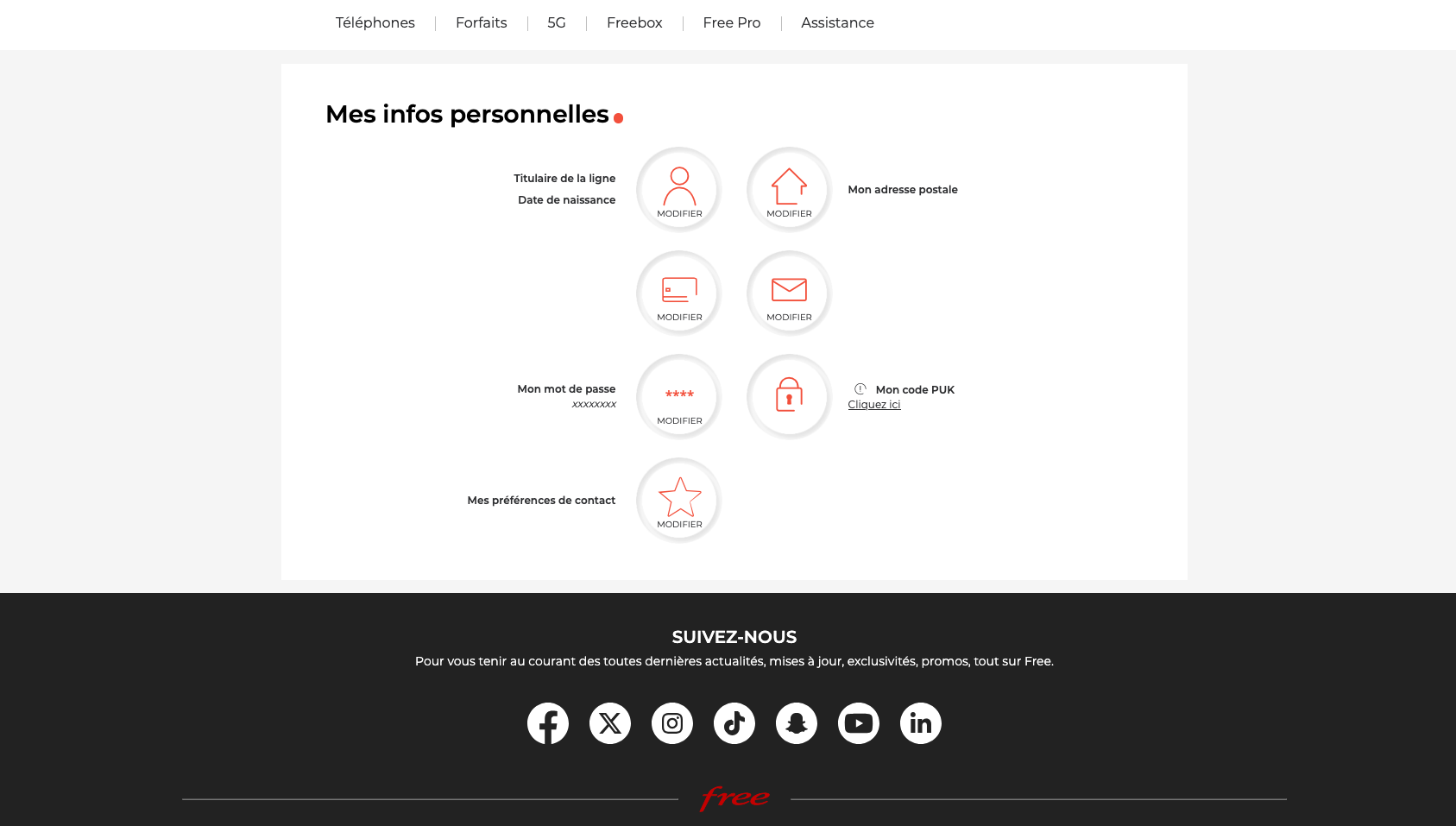 2. Afficher le code PUK Free mobile