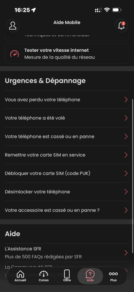 Comment avoir code puk SFR appli mobile