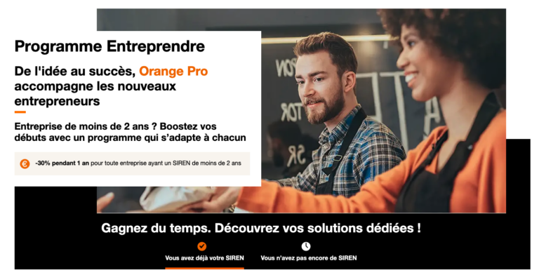 Orange Pro vise les créateurs avant le SIREN avec 30 % de remise et un diagnostic cybersécurité