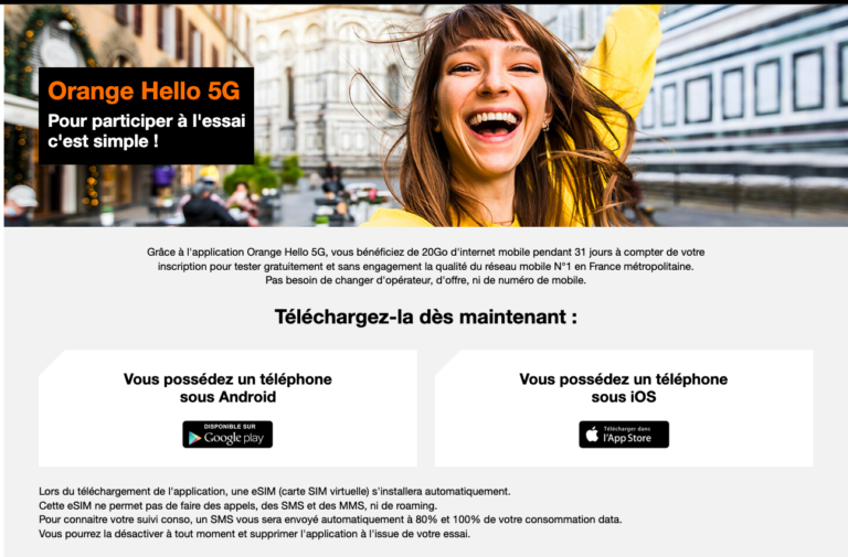 Orange Hello 5G : 20 Go gratuits pour tester la 5G