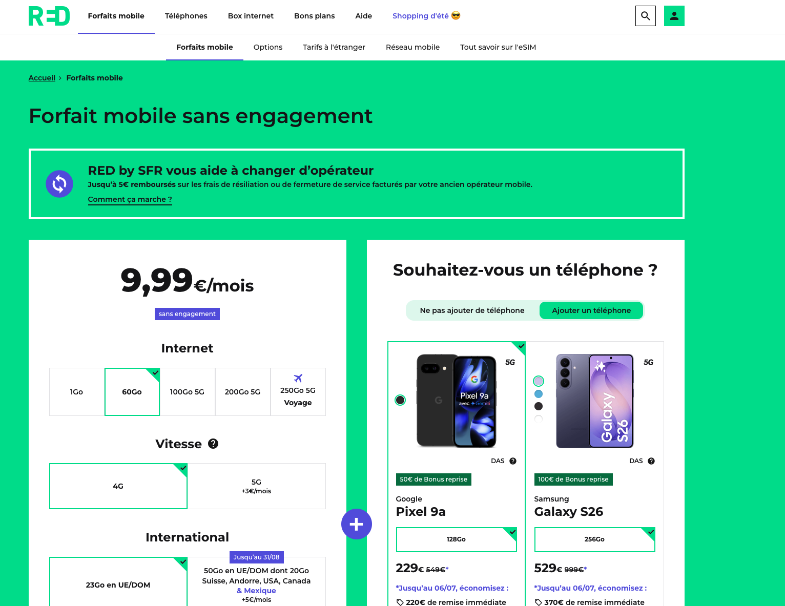 red by sfr forfait juillet 2026
